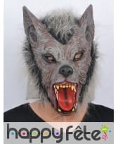 Masque complet de loup garou en fausse fourrure