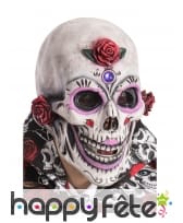 Masque complet décoré Dia de los muertos adulte