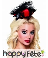 Mini chapeau de pirate noir rouge pour femme