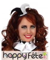 Mini chapeau noir et blanc de fou du roi