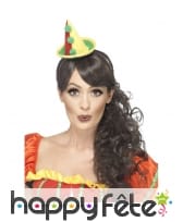 Mini chapeau pointu de clown femme