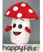 Mascotte champignon rouge et blanc