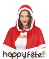 Mini cape rouge de mère Noël avec capuche