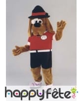 Mascotte chien sportif habillé