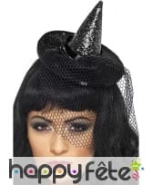 Mini chapeau sorcière à pailettes