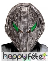 Masque d'alien robot aux yeux verts, intégral
