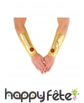 Manchettes de Black Widow en tissu doré pour femme