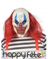 Masque de clown effrayant cheveux rouges, adulte