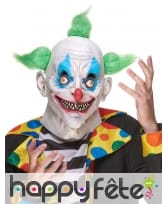 Masque de clown flou avec cheveux verts