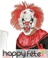 Masque de clown horrible avec cheveux rouges