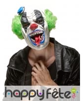 Masque de clown terrifiant cheveux verts