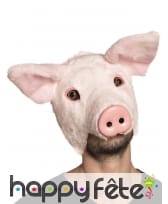 Masque de cochon avec pelage pour adulte
