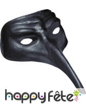 Masque docteur de la peste noir uni