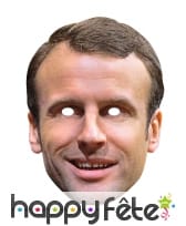 Masque de Emmanuel Macron en carton plat