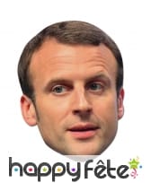 Masque de Emmanuel Macron en carton