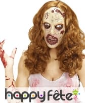 Masque de femme zombie avec perruque