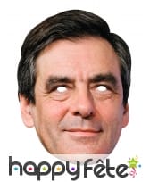 Masque de François Fillon en carton plat