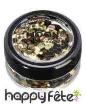 Mélange de grosses paillettes cosmétiques en pot, image 2