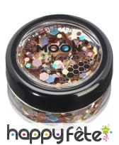 Mélange de grosses paillettes cosmétiques en pot, image 3