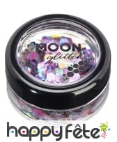 Mélange de grosses paillettes cosmétiques en pot, image 4