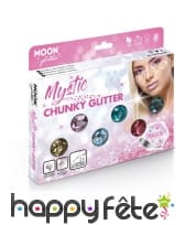 Mélange de grosses paillettes cosmétiques en pot, image 9