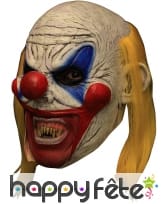 Masque d'horrible clown chauve et cheveux jaunes