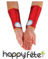 Manchettes de Iron man rouge métal pour femme