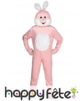 Mascotte de lapin rose pour adulte