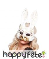 Masque de lapin blanc burlesque, facial