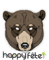 Masque d"ours dessiné en papier