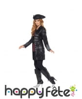 Manteau de pirate noir pour femme, image 1