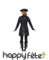 Manteau de pirate noir pour femme, image 2