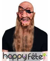 Masque de pirate chauve avec longue barbe, image 1