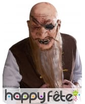 Masque de pirate chauve avec longue barbe