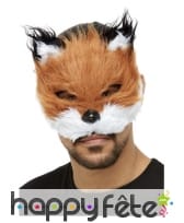 Masque de renard facial pour adulte, avec poils
