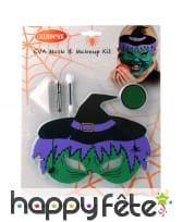 Maquillage de sorcière avec masque pour enfant