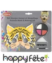Maquillage de tigre pour enfant, avec masque