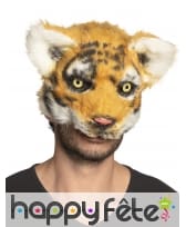 Masque de tigre avec pelage pour adulte