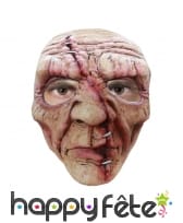 Masque de zombie balafré et recousu