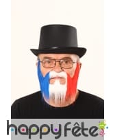 Moustache et barbe bleu blanc rouge
