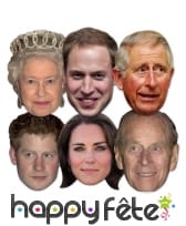 Masques en carton de la famille royale Anglaise, image 1