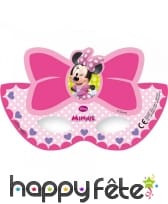 Masques en carton Minnie Mouse noeud rose