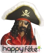 Moustache et double barbiche noire de pirate