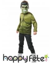 Masque et T-shirt vert de Hulk pour enfant
