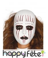 Masque facial blanc traits ensanglantés, adulte