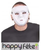 Masque facial blanc uni en plastique souple, image 2