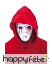Masque facial blanc uni larmes de sang pour homme