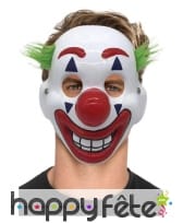 Masque facial de clown avec cheveux verts