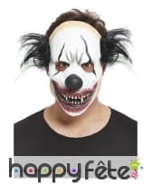 Masque facial de clown sinistre noir et blanc