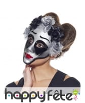 Masque facial jour des morts argenté